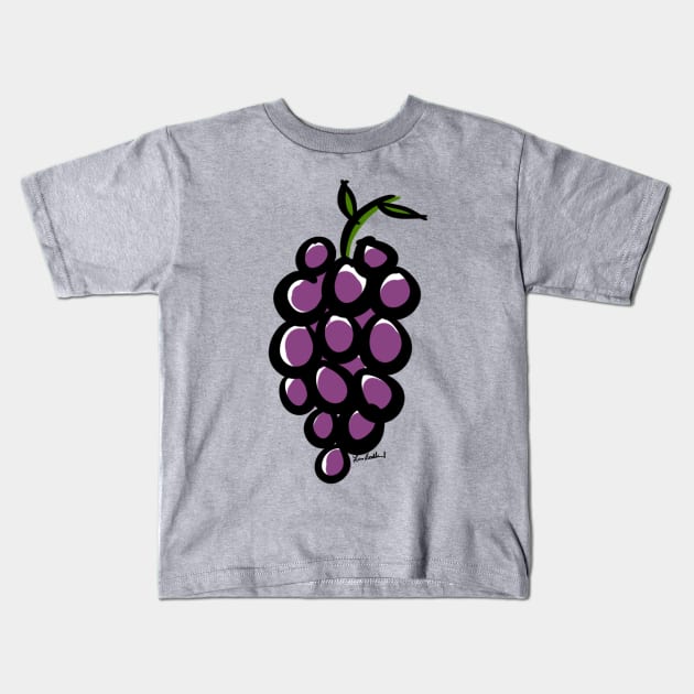 Grapes Kids T-Shirt by loeye